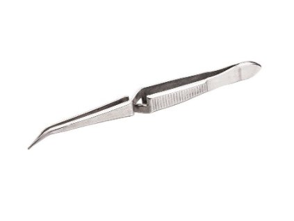 Samozamykacie pinzety, špicaté čeluste lomené, 105 mm, nerezová oceľ (Objem / Veľkosť 105 mm)