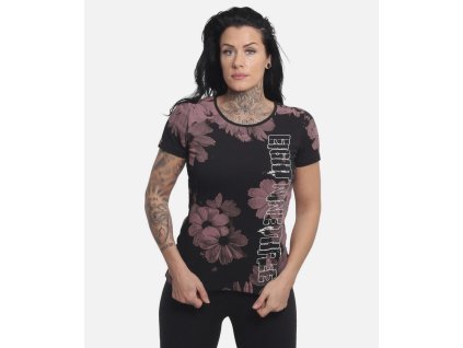 Dámské triko Flowerz long taxík GSB 24123 black (Velikost 3XL)