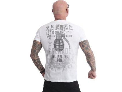 Pánské triko Yakuza Grenade TSB 22016 white (Velikost 4XL)