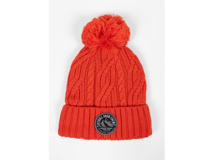 pitbull west coast zimni pletena cepice s bambuli snow crew cervena