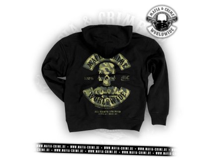 mc worldwide unisex hoodie schwarz camo gruen s