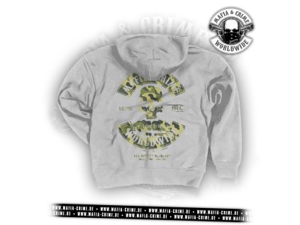 mc worldwide unisex hoodie grau camo gruen s