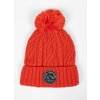 pitbull west coast zimni pletena cepice s bambuli snow crew cervena