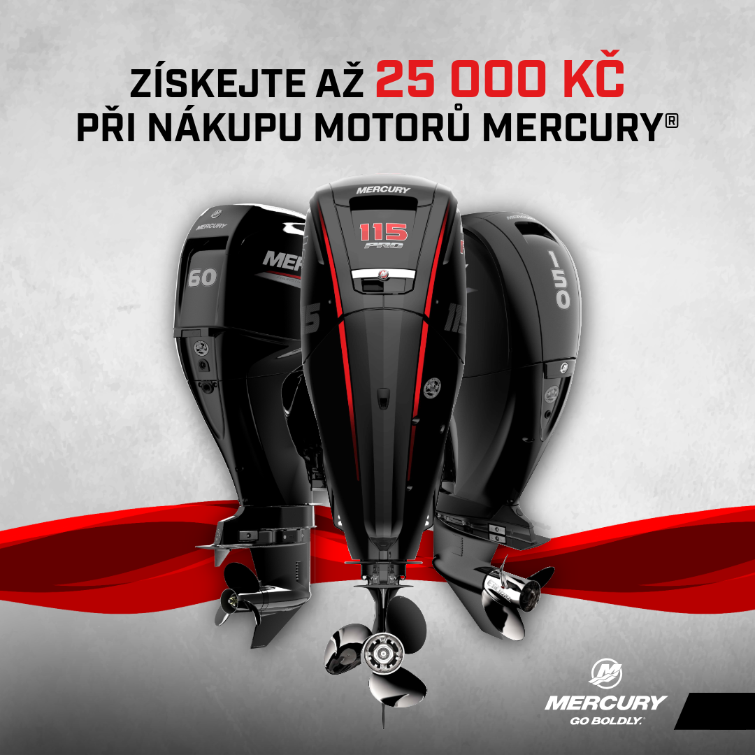 ZÍSKEJTE CASHBACK NA VYBRANÉ MOTORY MERCURY 50-150 HP
