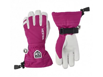 Rukavice HESTRA Army Leather Heli Ski Jr - pink