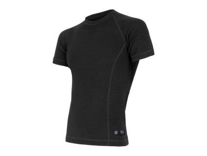 SENSOR Triko Merino DF pánské kr.rukáv - Černá