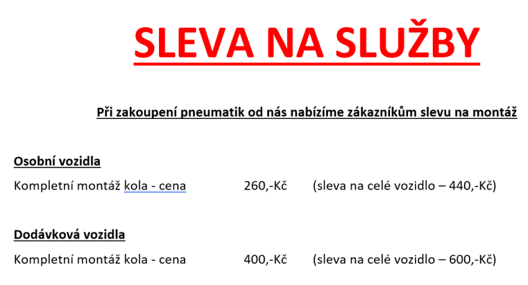 SLEVA NA SLUŽBY