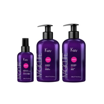 Výhodný set - Uhlazující péče pro krepaté nebo nepoddajné vlasy - KEZY SMOOTH (šampon, maska, mléko)