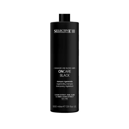 REGENERATING SHAMPOO 1000 ml - Regenerační šampon s kaviárem pro poškozené, tmavé i blond vlasy - ONCARE BLACK