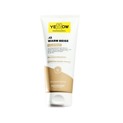 COLOR MASK .13  WARM BEIGE - Vyživující maska s barevným pigmentem 200 ml - teplá béžová - YELLOW PROFESSIONAL