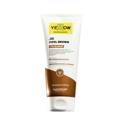 COLOR MASK .32  COOL BROWN - Vyživující maska s barevným pigmentem 200 ml - chladná hnědá - YELLOW PROFESSIONAL