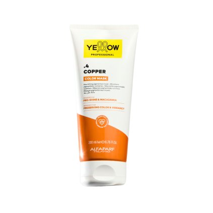 COLOR MASK .4 COPPER 200 ml - Vyživující maska s barevným pigmentem - měděná - YELLOW PROFESSIONAL