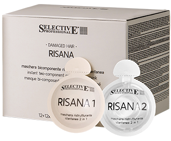 Selective Professional RISANA INSTANT TWO-COMPONENT RESTRUCTURING MASK - Dvoufázová restrukturalizace kutikuly pro poškozené a namáhané vlasy