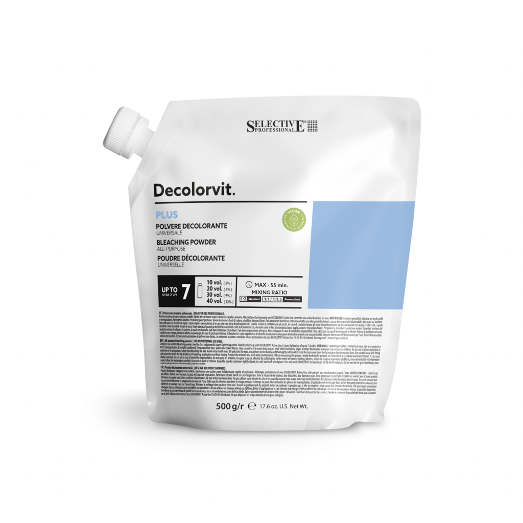 Selective Professional DECOLORVIT PLUS 500g - Univerzální modrý melírovací/odbarvovací prášek, až o 7 tónů