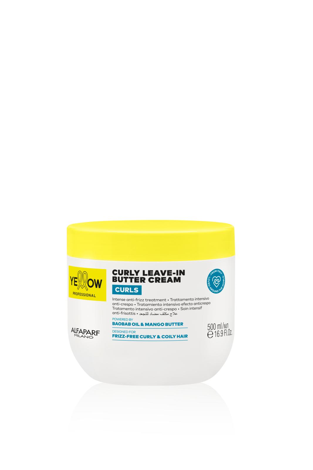 Yellow Professional Alfaparf CURLY LEAVE IN BUTTER CREAM 500 ml - CURLS YELLOW PROFESSIONAL