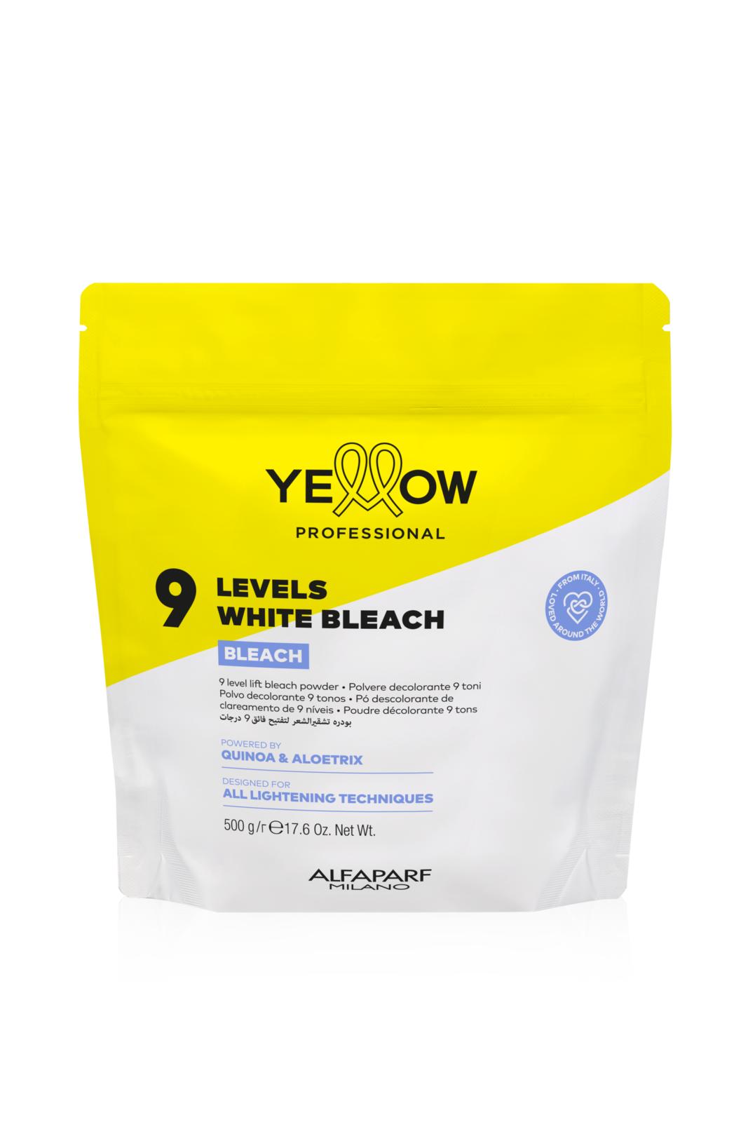 Yellow Professional Alfaparf 9 LEVELS WHITE BLEACH 500g - Bílý melírovací/odbarvovací prášek, zesvětlí až o 9 tónů - YELLOW PROFESSIONAL