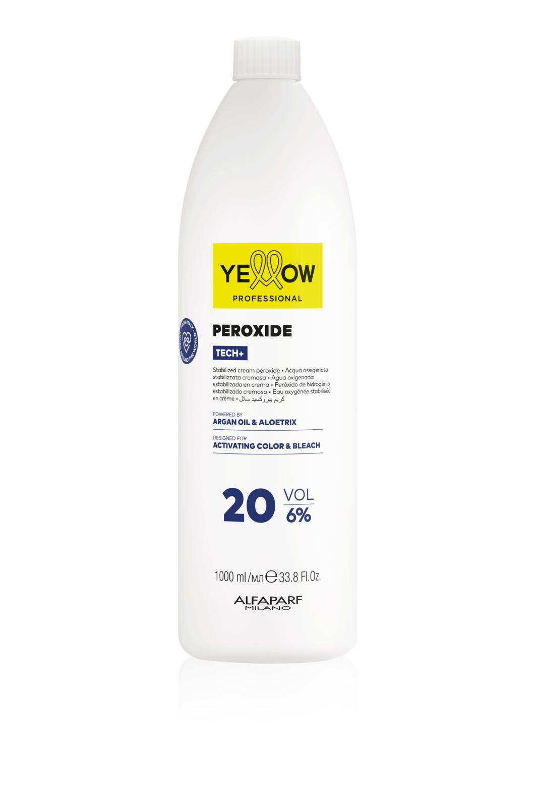 Yellow Professional Alfaparf PEROXIDE 6% 1000 ml - Krémová oxidační emulze - TECH+ YELLOW PROFESSIONAL