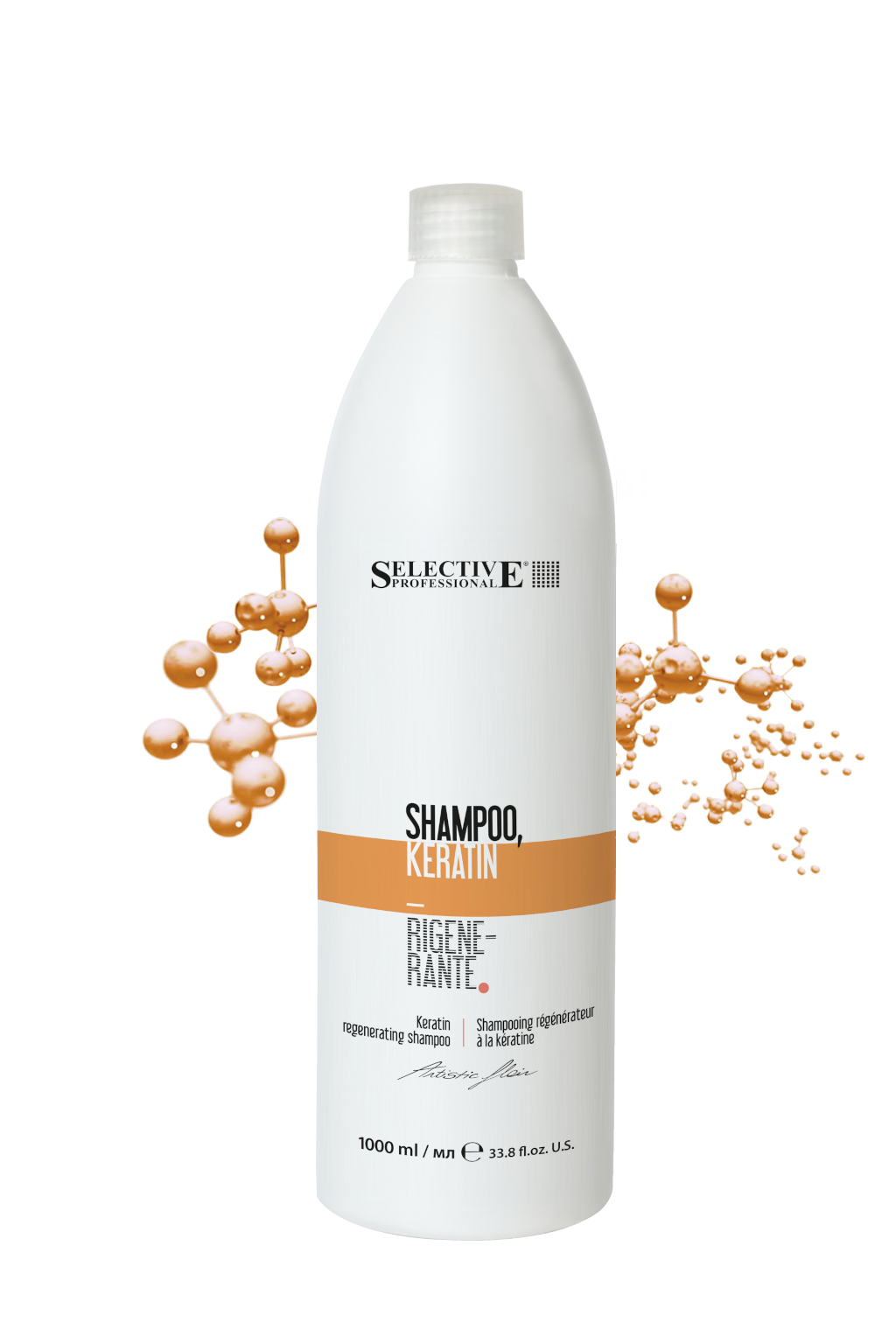 Regenerační keratinový šampon pro suché a poškozené vlasy - ARTISTIC FLAIR - SHAMPOO KERATIN 1000 ml