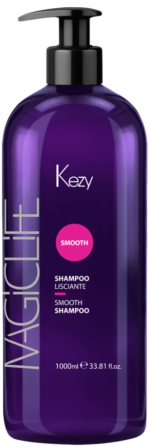 Uhlazující šampon pro krepaté nebo nepoddajné vlasy - KEZY - SMOOTH SHAMPOO 1000 ml