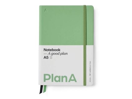 notizbuch a5 hardcover liniert sage green plan a