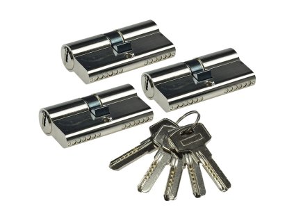 ChiliTec Sada zamykacích cylindrů 3x 60 mm (30+30 mm) s 5 bezpečnostními klíči