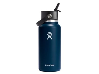 Hydro Flask Láhev na vodu s širokým hrdlem a flexibilním brčkem 946 ml (32 oz) barva tmavě modrá
