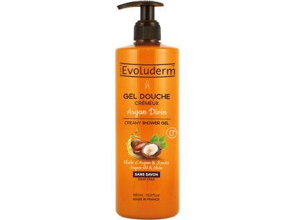 Krémový sprchový gel Evoluderm Argan Divin – 500 ml, s arganovým olejem a bambuckým máslem