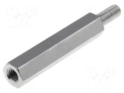 Niklová závitová distanční objímka M3x25 mm