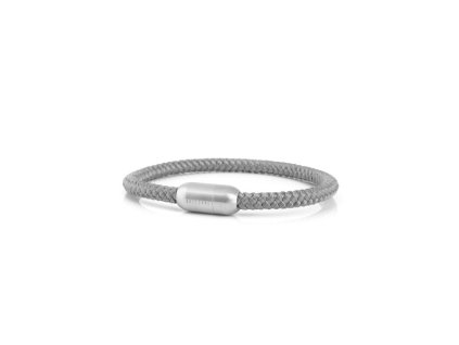 Akitsune Silva Nylon Bracelet Silver Grey Side 600x600