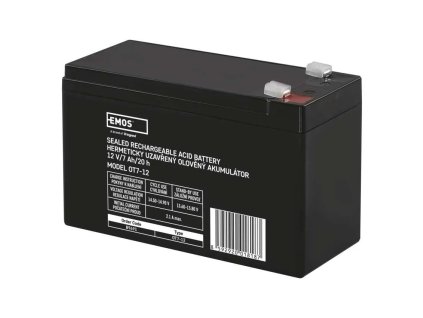 Bezúdržbový olověný akumulátor AGM (12 V/7 Ah) Faston 4,7 mm