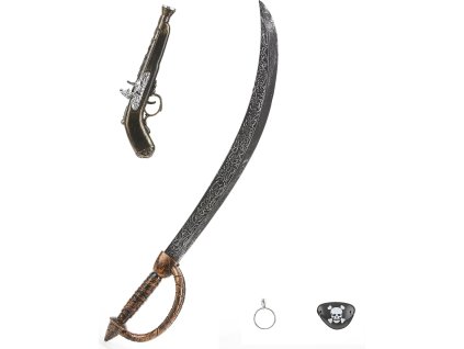 JADEO Pirátská sada meč, pistole a doplňky