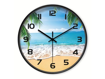 Beduke nástěnné hodiny pláž Praslin 28 cm s tichým chodem