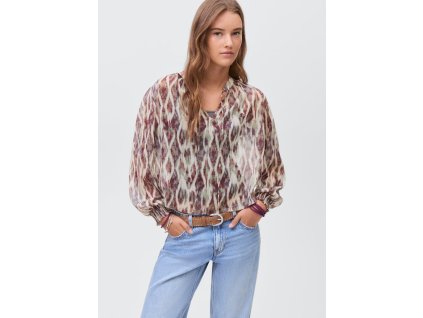 Mango Poloprůhledná halenka s potiskem S