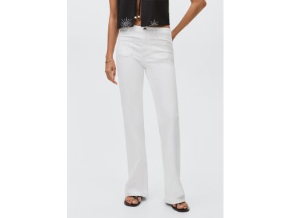 Mango Flared džíny s kapsami S – bílé