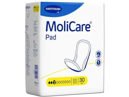1a. packshot angle left molicare unisex pad 3 drops 30 pieces min