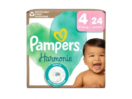 Pampers Harmonie dětské pleny vel. 4, 9–14 kg, 24 ks