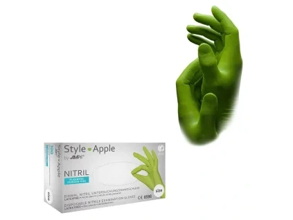 AMPri Style Apple nitrilové rukavice M zelené 100 ks