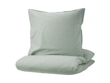 bergpalm duvet cover and pillowcase green stripe 0720378 pe732521 s5
