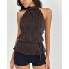 BRIENNE TOP SHIMMER PLISSE BROWN 336 8684 copy
