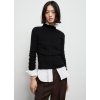 Mango přiléhavý svetr s nízkým stojáčkem – černý, vel. M
