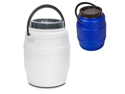 Barel 12L plast s uchem, atest STERK bílá/modrá
