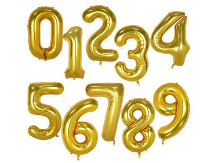 Velké balónky na oslavu - Čísla - Zlatá barva