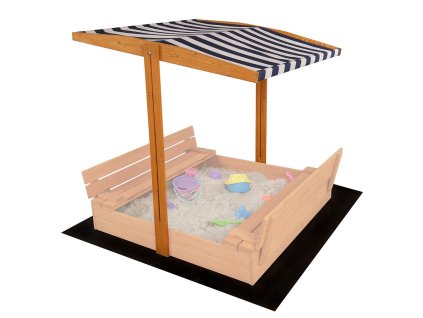 Stříška pro dětské dřevěné pískoviště Baby Mix 120x120 cm modro-bílá