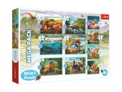 Puzzle 10v1 Seznamte se se všemi dinosaury v krabici 40x27x6cm