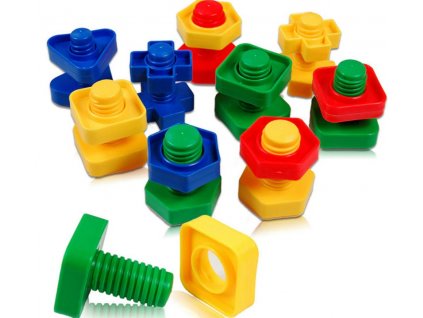 Stavební bloky vzdělávací montessori šrouby 30 prvků