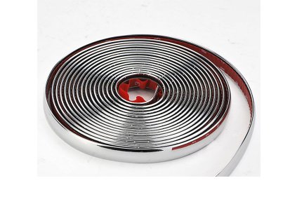Chromovaný ozdobný samolepicí pásek do auta 8 mm x 15 m