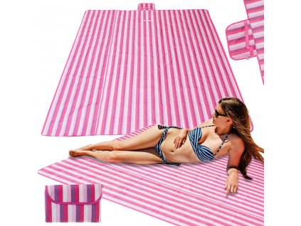 Plážová podložka Plážová pikniková deka 200x200cm růžová