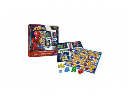 Soubor her 2v1 Člověče, nezlob se, Hadi a žebříky Spider-Man v krabici 25x25x5,5cm