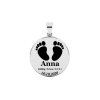 Okrúhly prívesok s gravírovaním - Vlastný text - Strieborný - LARGE