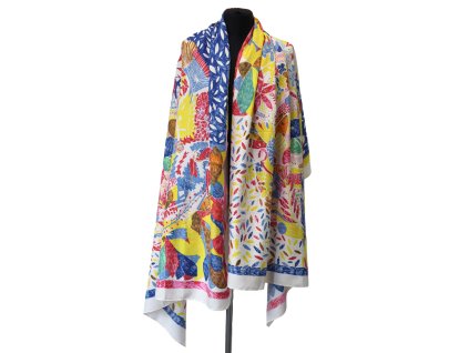 Šála - s barevným abstraktním vzorem - fixy